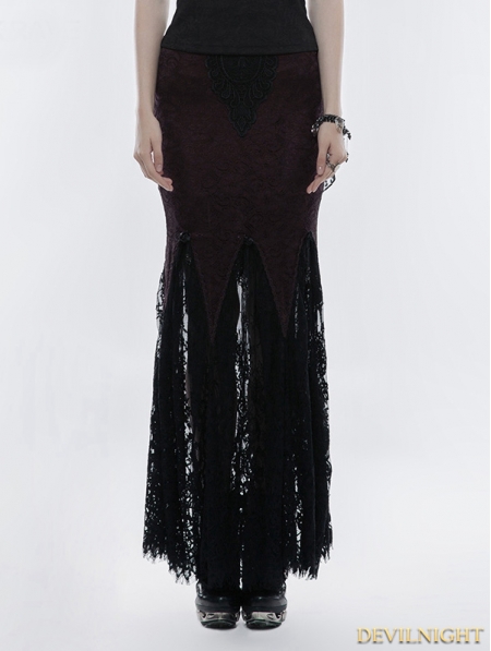 Gothic Lace Mermaid Half Skirt - Devilnight.co.uk