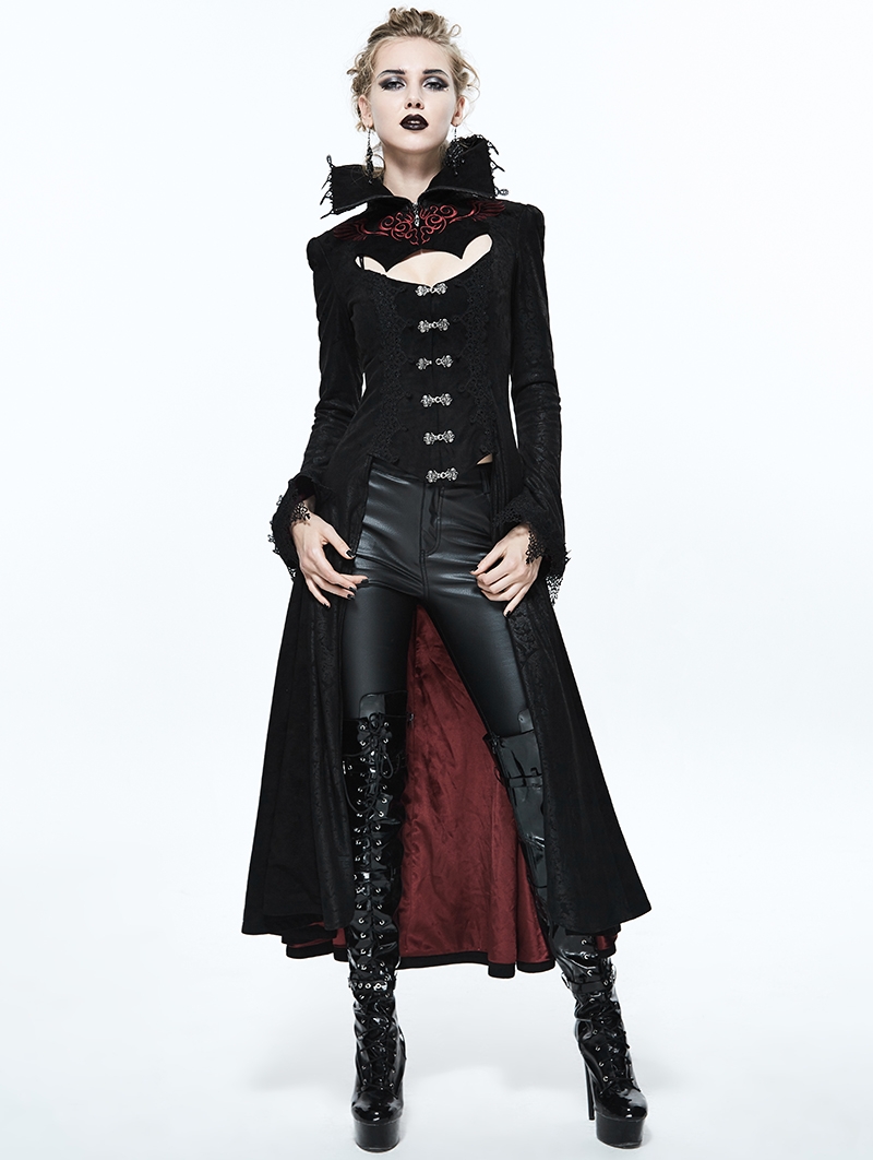 Black and Red Gothic Dark Vampire Queen Style Jacket for Women