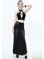 Black Gothic Sexy Cross Long Skirt for Women