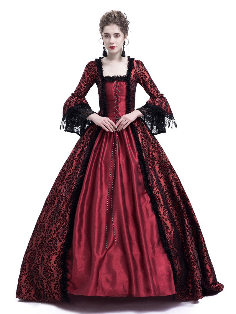 Red Masked Ball Gothic Victorian Costume Dress