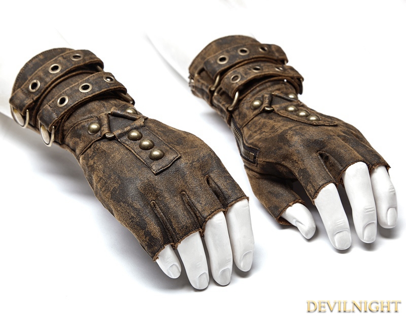 Coffee Steampunk Gloves for Men