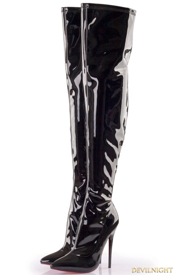 Gothic High Heel PU Leather Over knee Boots