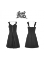 Black Gothic Chiffon A-Line Pleated Dress