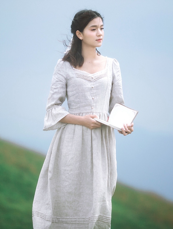 Ivory Vintage Medieval Inspired Dress