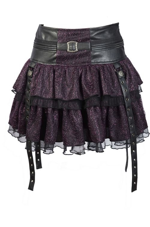 Purple Layers Short Mini Gothic Skirt