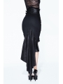 Black Sexy Gothic High-Low Skirt for Women