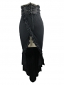 Black Sexy Gothic High-Low Skirt for Women