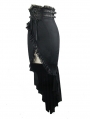 Black Sexy Gothic High-Low Skirt for Women