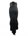 Black Sexy Gothic High-Low Skirt for Women