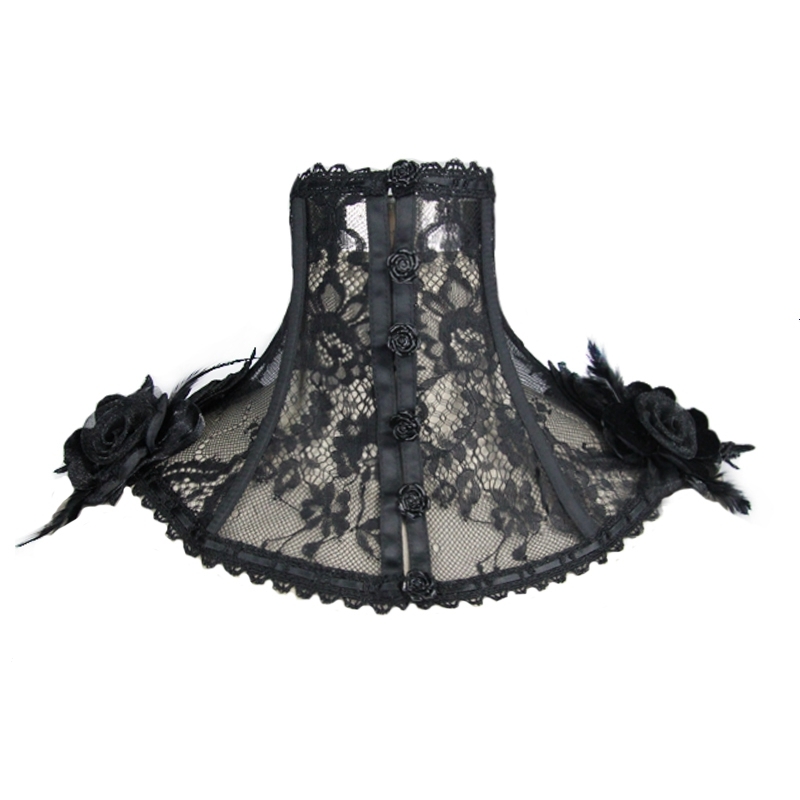 Black Gothic Lace Flower Collar