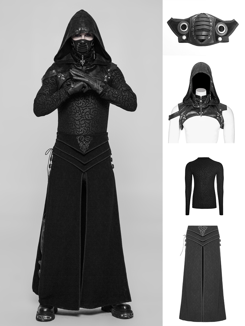 Black Gothic Punk Suit for Men