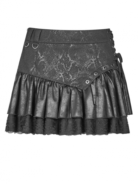 Black Steampunk Mini skirt - Devilnight.co.uk