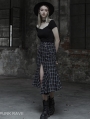 Black and White Street Gothic Punk Irregular Plaid Half Skirt