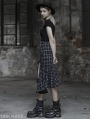 Black and White Street Gothic Punk Irregular Plaid Half Skirt