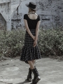 Black and White Street Gothic Punk Irregular Plaid Half Skirt