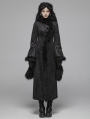 Black Gothic Gorgeous Jacquard Winter Warm Long Coat for Women