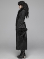 Black Gothic Gorgeous Jacquard Winter Warm Long Coat for Women