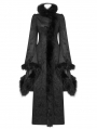 Black Gothic Gorgeous Jacquard Winter Warm Long Coat for Women