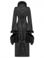 Black Gothic Gorgeous Jacquard Winter Warm Long Coat for Women