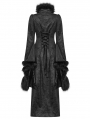 Black Gothic Gorgeous Jacquard Winter Warm Long Coat for Women