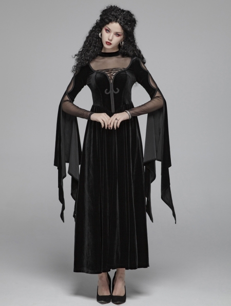 black gothic maxi dress