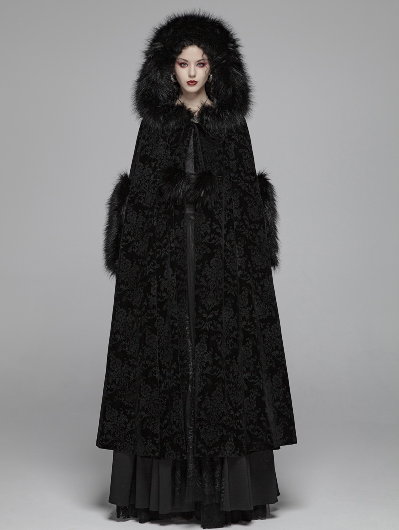 Black Gothic Gorgeous Winter Warm Cloak for Women