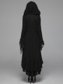 Black Gothic Woolen Long Hooded Cardigan for Women