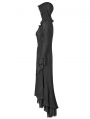 Black Gothic Woolen Long Hooded Cardigan for Women