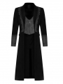 Black Retro Gothic Velvet Masquerade Ball Coat for Men