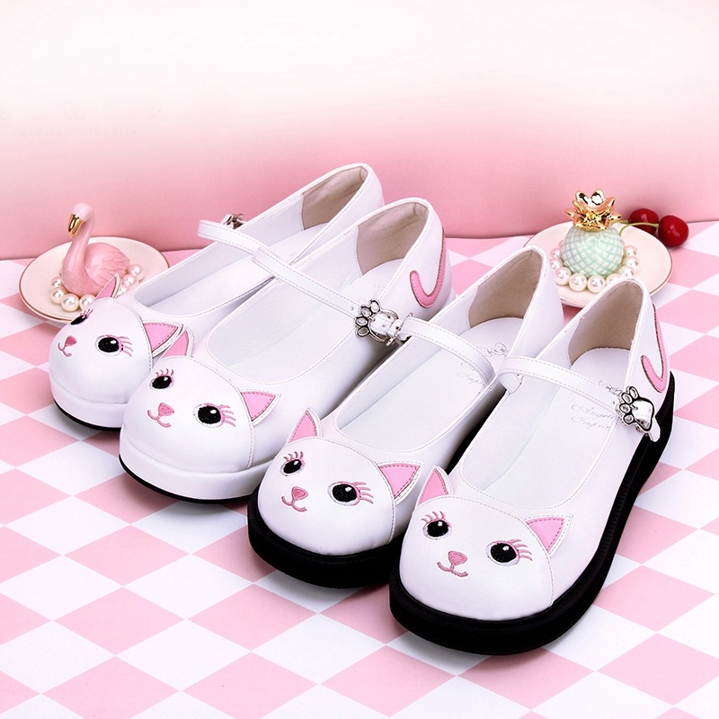 Black/White Sweet Lolita Cat Pattern Shoes