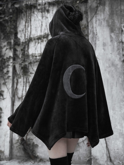 Fashion Street Gothic Dark Velvet Embroidered Cloak Jacket for Women