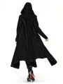 Black Gothic Two Wear Woolen Initation Fur Long Winter Coat for Women