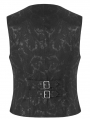 Black Gothic Steampunk Buckle Vest for Men