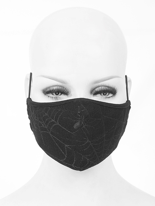 Black Gothic Cobweb Unisex Mask