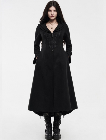 Grey Long Winter Wool Coat Women Asymmetrical Coat Gothic 
