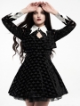 Black Velvet Gothic Dark Peach Heart Bat Short Dress