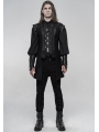 Black Gothic Punk Chinese Han Style Waistcoat for Men