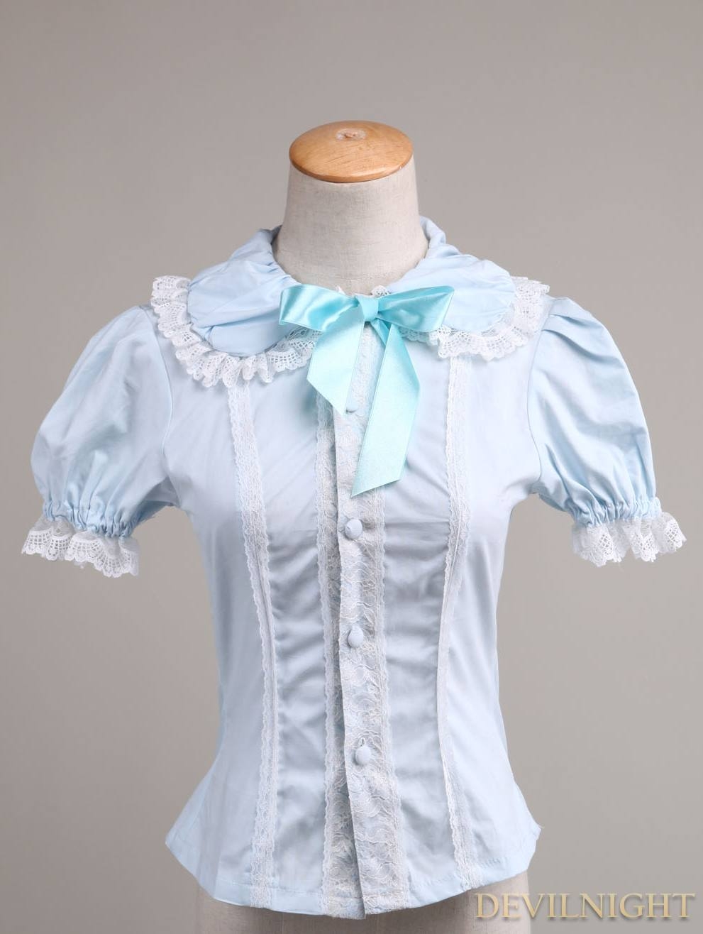 Blue Short Sleeves Sweet Lolita Blouse