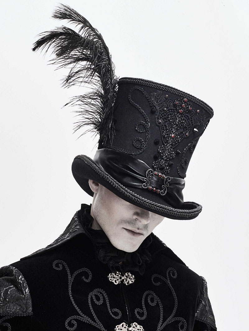 Black Retro Gothic Hat for Men