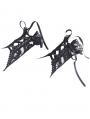 Black Gothic Floral Lace Gloves for Women