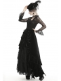 Black Vintage Gothic Velvet Lace Long Party Skirt