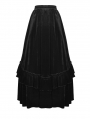 Black Vintage Gothic Velvet Lace Long Party Skirt