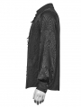 Black Gothic Jacquard Long Sleeve Casual Shirt for Men