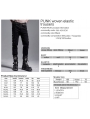 Black Gothic Punk Metal Long Casual Slim Pants for Men