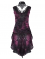 Violet Romantic Gothic Flower High-low Sleeveless Top for Women