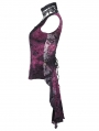 Violet Romantic Gothic Flower High-low Sleeveless Top for Women