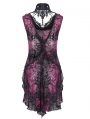 Violet Romantic Gothic Flower High-low Sleeveless Top for Women