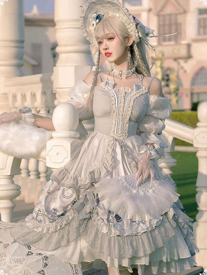 Rose Girl Off-the-Shoulder Tea Party Sweet Lolita OP Dress