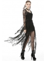 Black Romantic Lace Gothic Sexy Daily Wear Long Trench Coat for Women