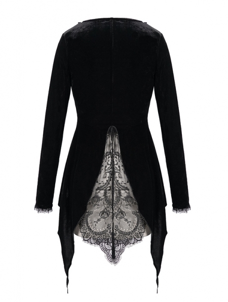 Black Vintage Gothic Sexy Velvet Lace Jacket for Women - Devilnight.co.uk